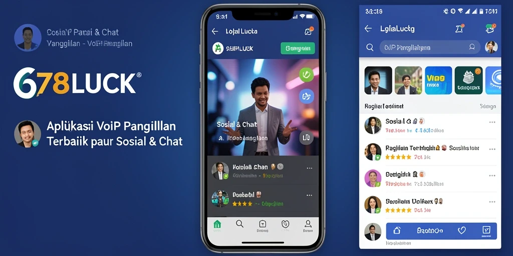 Screenshot utama 678LUCK menampilkan fungsi panggilan VoIP dengan antarmuka yang ramah pengguna.