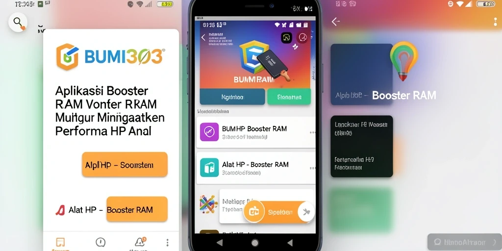 Tampilan antarmuka BUMI303 yang sederhana dan efektif untuk pembersihan RAM.