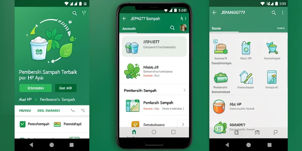 Tampilan antarmuka JEPANG77 yang intuitif untuk Pembersih Sampah.