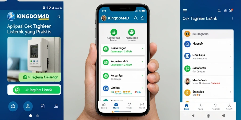 Antarmuka aplikasi KINGDOM4D untuk cek tagihan listrik yang informatif.