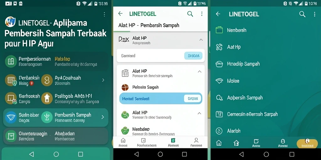 Tampilan antarmuka LINETOGEL yang sederhana dan efektif untuk Pembersih Sampah.