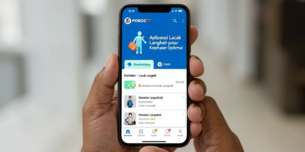 Antarmuka aplikasi POROS77 menampilkan pelacakan langkah yang akurat.
