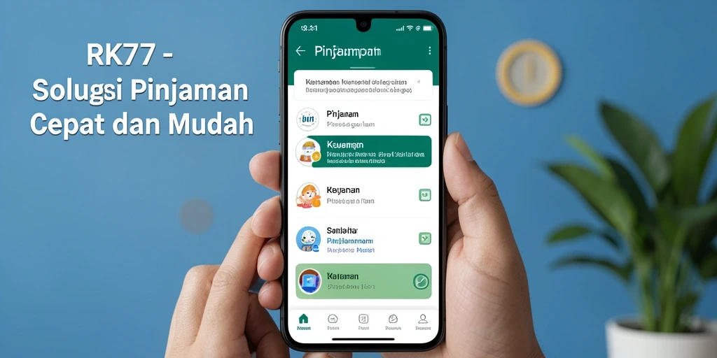 Tampilan antarmuka aplikasi RK77 yang modern dan fungsional.