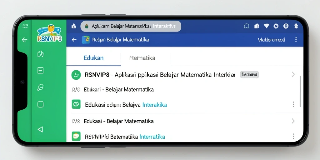 Screenshot aplikasi RSNVIP8 menampilkan cara interaktif belajar matematika.