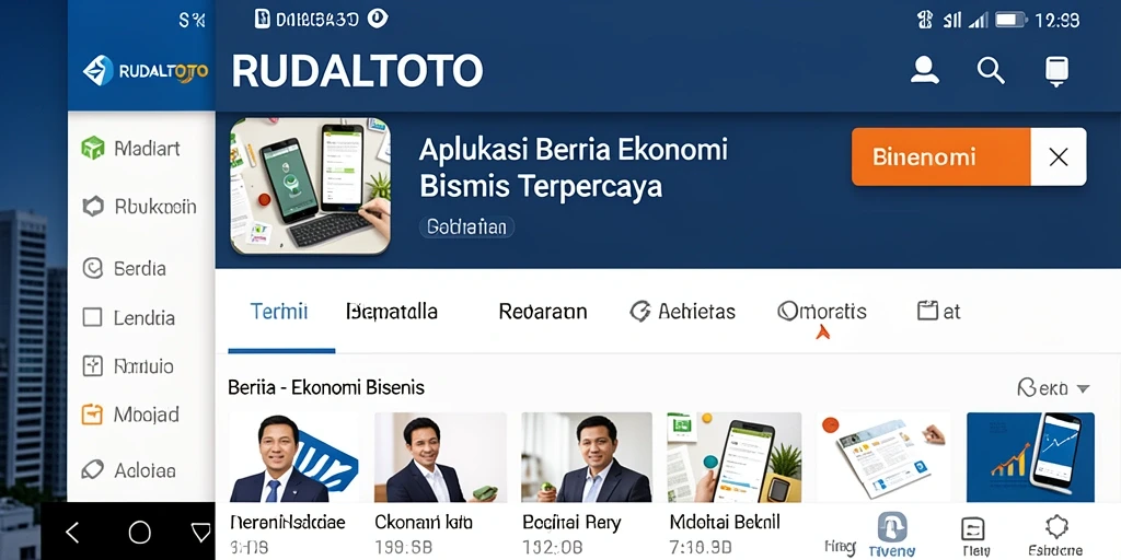Tampilan antarmuka RUDALTOTO yang modern dan informatif untuk berita Ekonomi Bisnis.